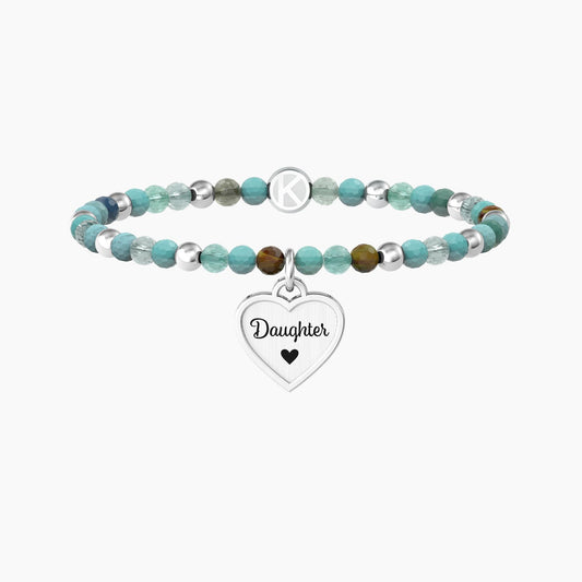 Bracciale figlia con agata multicolor e ciondolo cuore - CUORE | DAUGHTER - 732218 - Simmi Gioiellerie -Bracciali