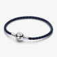 Bracciale in Pelle Blu - 592790C01 - Simmi Gioiellerie -Bracciali