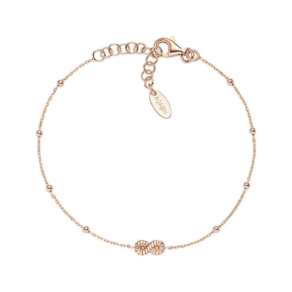 Bracciale Infinito Godronato Rosè Amen - BRGOINR3 - Simmi gioiellerie -Bracciale