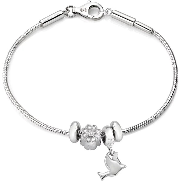 SilberDream Bracciale Argento 925 Con Anelli: Elegante Gioiello Donna, Lunghezza 18-21 Cm (SDA1178J)