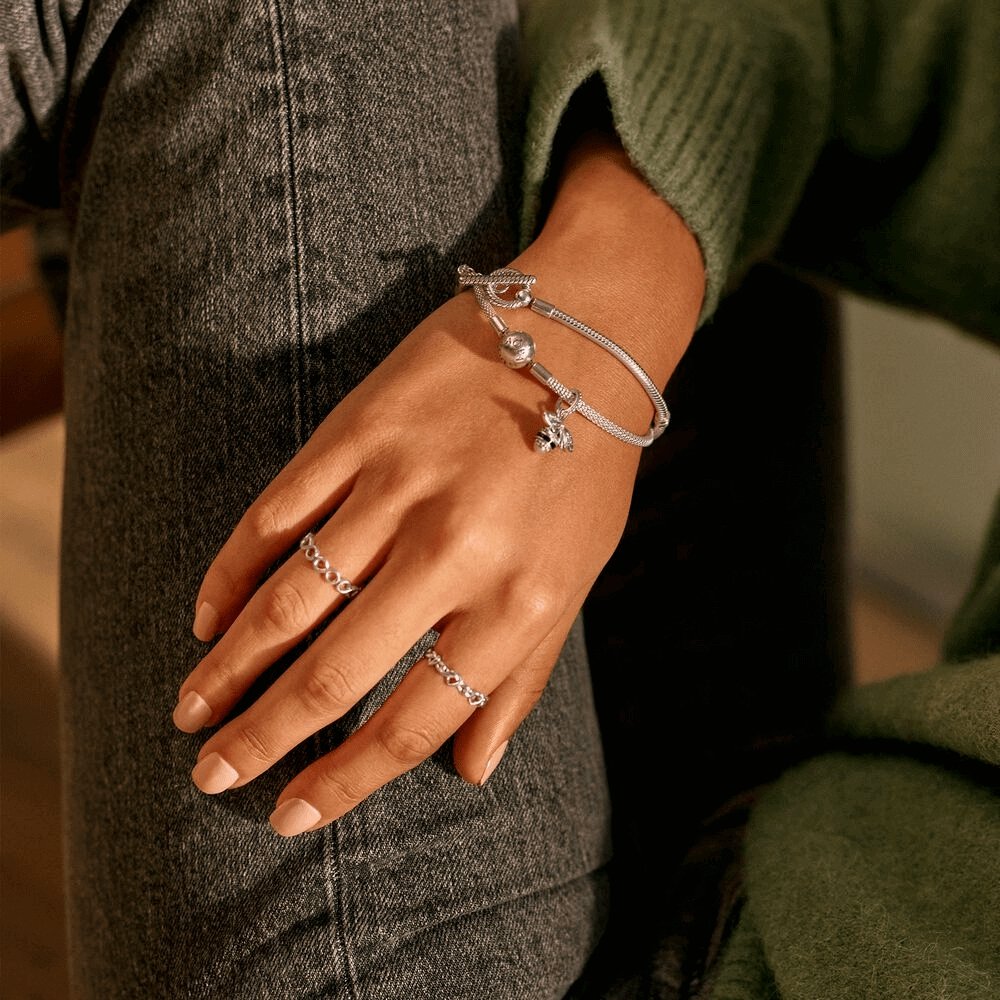 Bracciale Pandora In Argento Con Chiusura Sferica - 596543 - Simmi gioiellerie -Bracciale