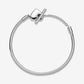 Bracciale Pandora Moments con maglia snake, cuore e barretta a T - 599285C00 - Simmi Gioiellerie -Charm