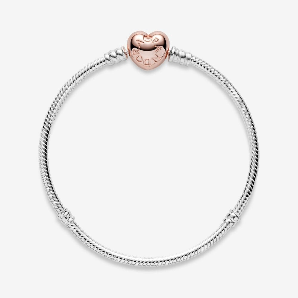 Bracciale Pandora Moments con maglia snake e chiusura a cuore - 580719 - Simmi gioiellerie -Bracciale