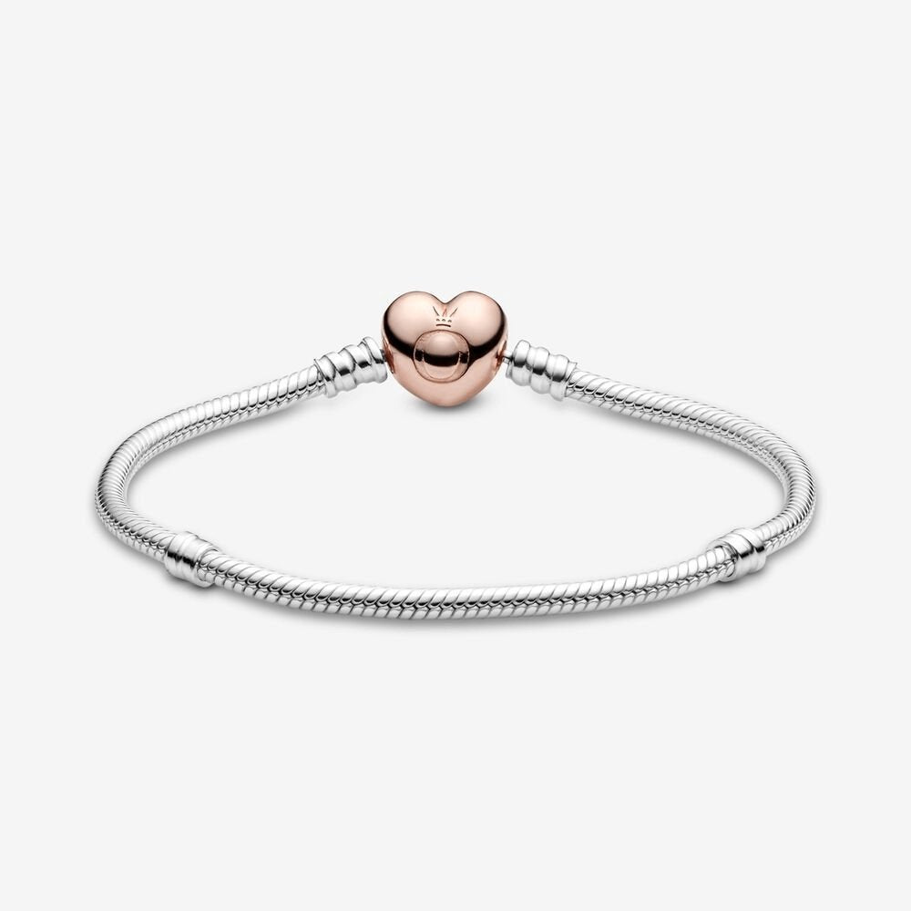 Bracciale Pandora Moments con maglia snake e chiusura a cuore - 580719 - Simmi gioiellerie -Bracciale