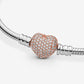 Bracciale Pandora Moments con maglia snake e chiusura con cuore e pavé - 586292CZ - Simmi gioiellerie -Bracciale