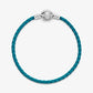 Bracciale Pandora Moments in pelle intrecciato turchese con chiusura a conchiglia - 598951C01-S - Simmi Gioiellerie -Bracciali