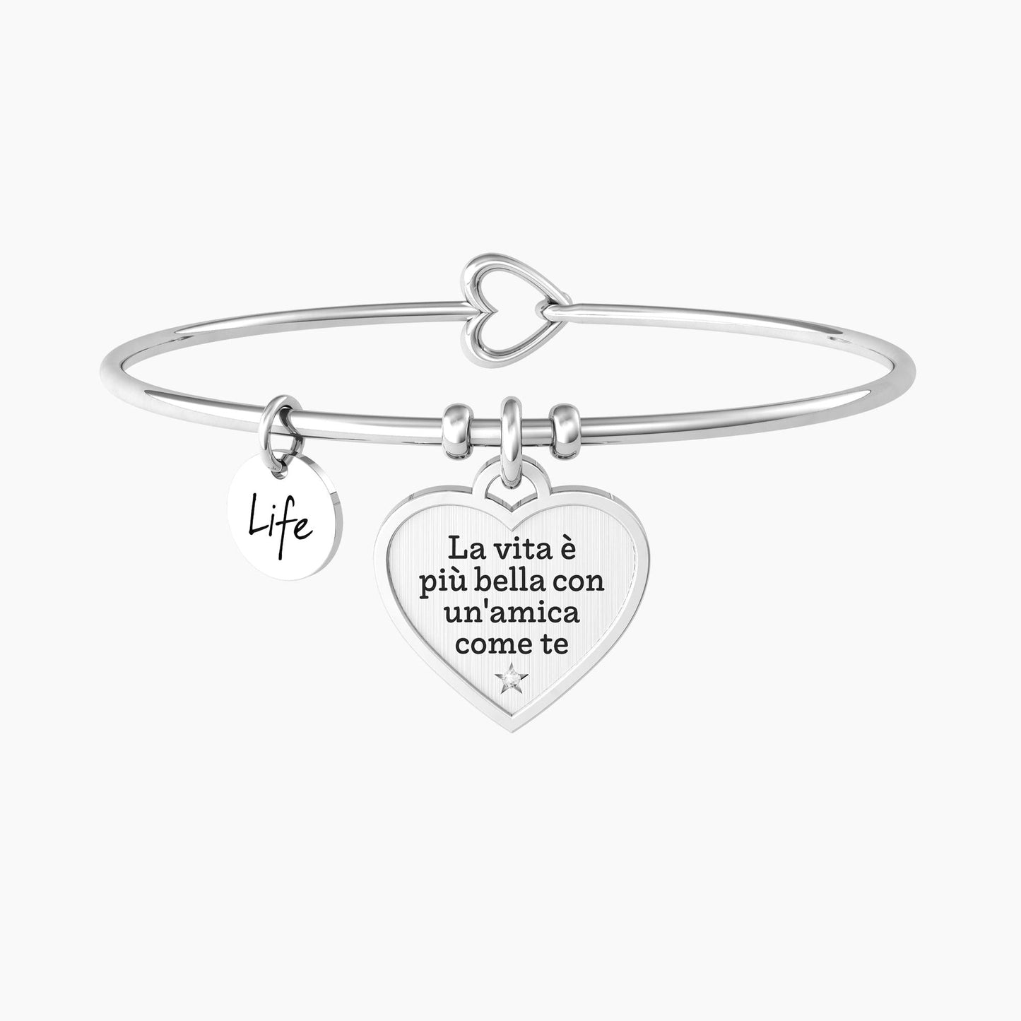 Bracciale rigido amica con ciondolo cuore - AMICA | VITA - 732224 - Simmi Gioiellerie -Bracciali