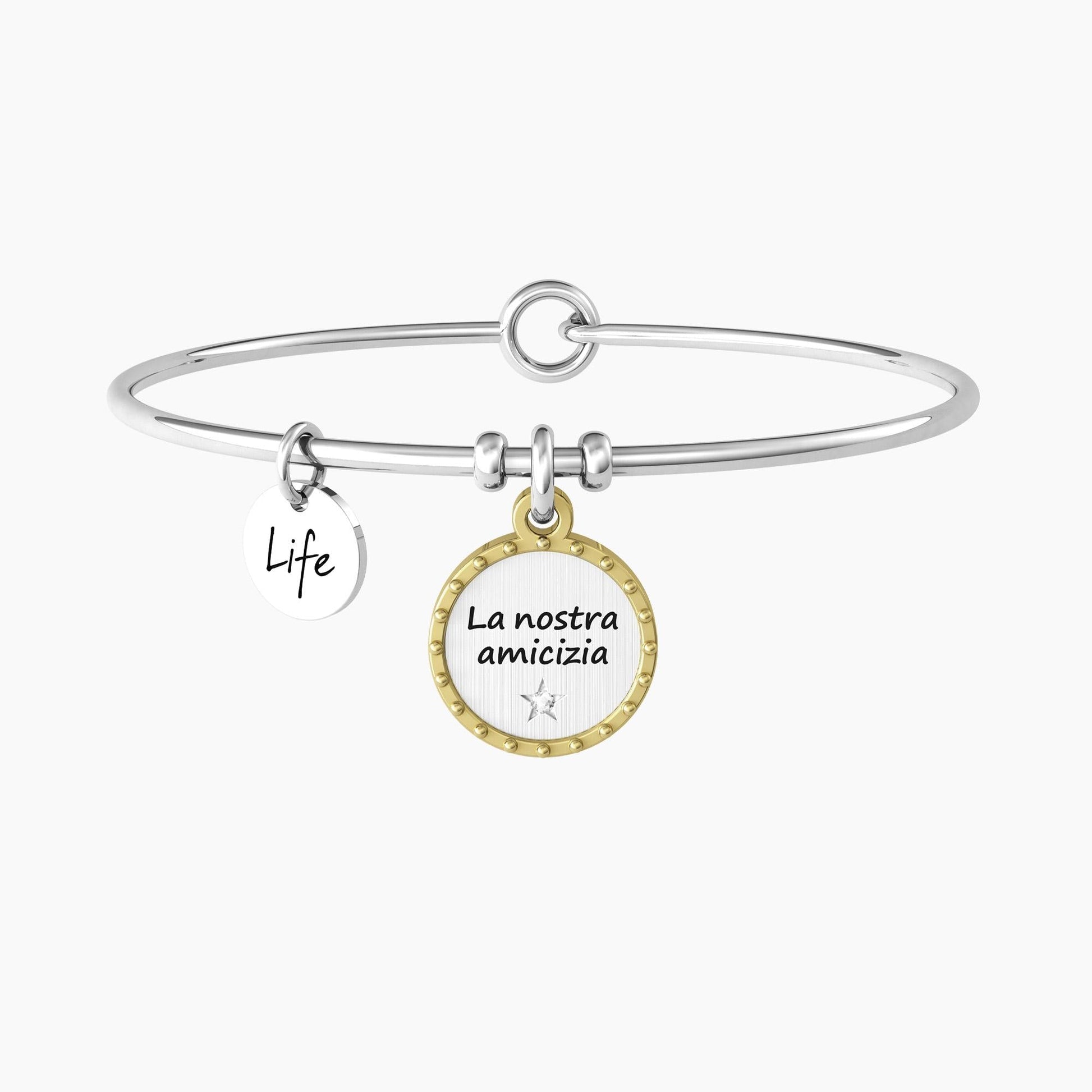 Bracciale rigido donna con ciondolo tondo amicizia - 732159 - Simmi Gioiellerie -Bracciali