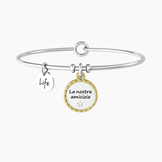 Bracciale rigido donna con ciondolo tondo amicizia - 732159 - Simmi Gioiellerie -Bracciali