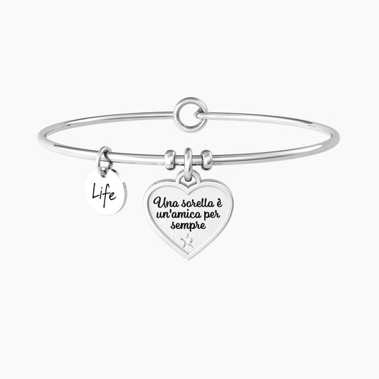 Bracciale rigido sorella con ciondolo a cuore - CUORE | SORELLA - 732156 - Simmi Gioiellerie -Bracciali