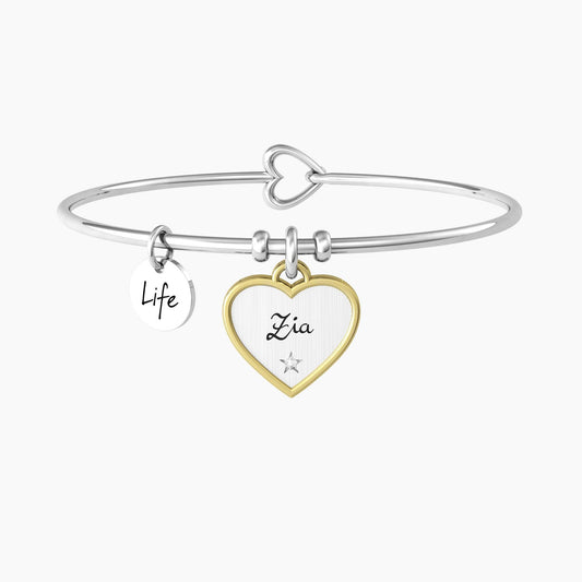 Bracciale rigido zia con ciondolo cuore - CUORE | ZIA TI VOGLIO BENE - 732228 - Simmi Gioiellerie -Bracciali