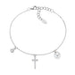 Bracciale Rodio Croce Zirconata e Perla - BRCRPEBBZ - Simmi Gioiellerie -Bracciali