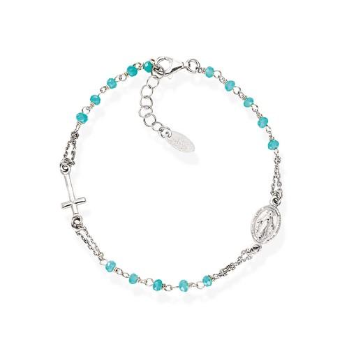 Bracciale Rosario Cristalli Azzurri - BRO25BT3 - Simmi Gioiellerie -Bracciali