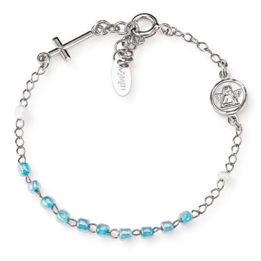 Bracciale Rosario Cristalli Croce Charm - BROJRB - Simmi Gioiellerie -Bracciali