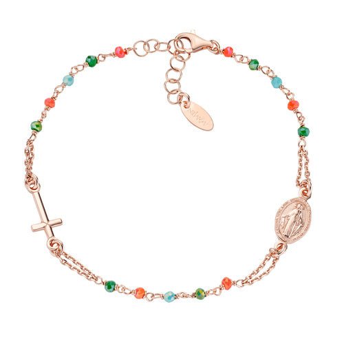 Bracciale Rosario Cristalli Multicolor - BRO10RCVT3 - Simmi Gioiellerie -Bracciali