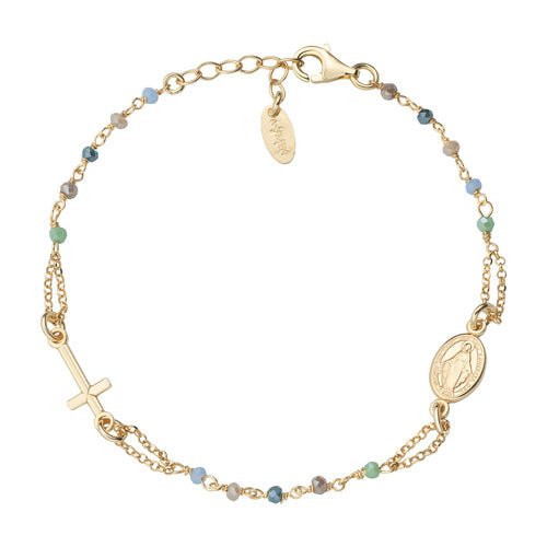 Bracciale Rosario Cristalli Multicolor Pastello - BRO25GMUV3 - Simmi Gioiellerie -Bracciali
