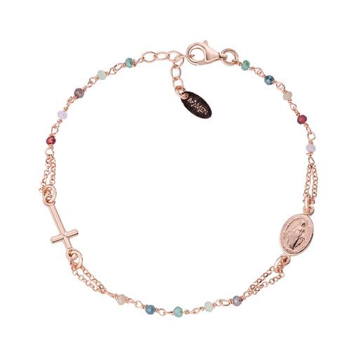 Bracciale Rosario Cristalli Multicolor Pastello - BRO25RMU3 - Simmi Gioiellerie -Bracciali