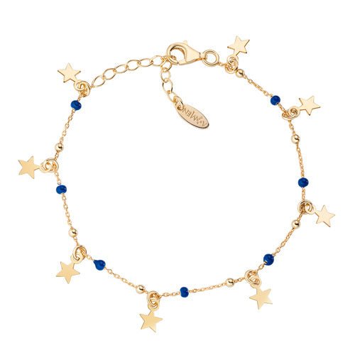 Bracciale Stelle Dorato e Smalto Blu - BRSMSTGBL1 - Simmi Gioiellerie -Bracciali