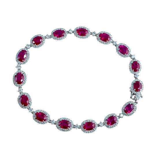 Bracciale tennis con rubini e diamanti - Simmi Gioiellerie -Bracciali