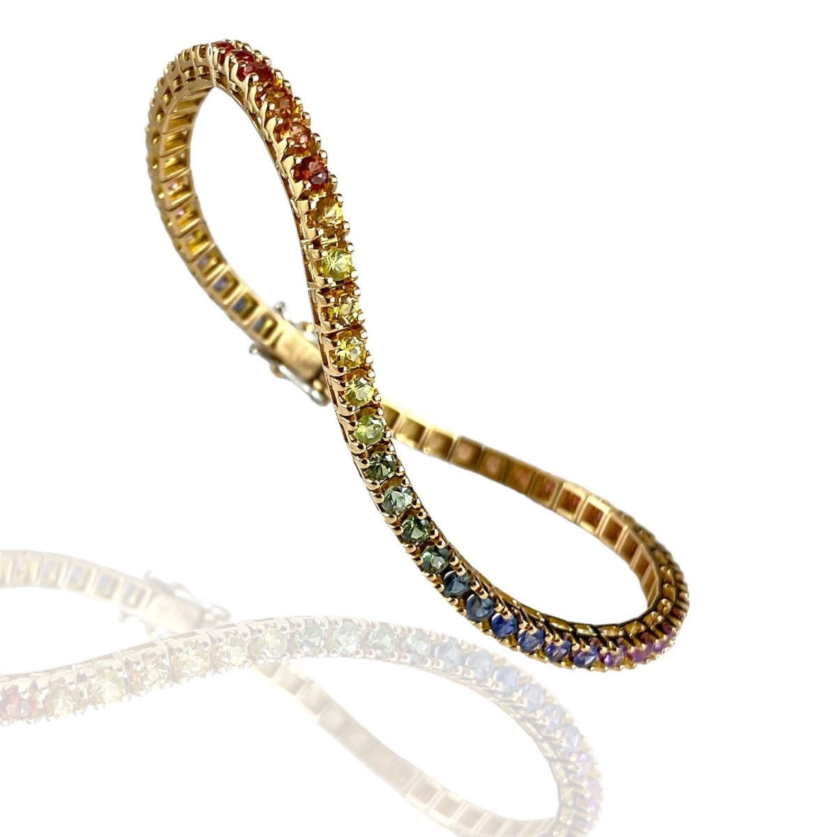 Bracciale tennis con zaffiri multicolor - Simmi Gioiellerie -Bracciali