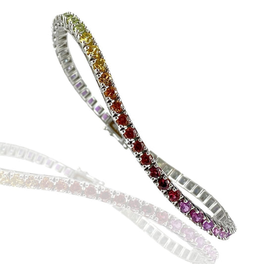 Bracciale tennis con zaffiri multicolor - Simmi Gioiellerie -Bracciali