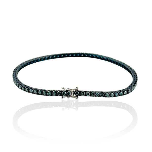 Philip Jones Bracciale Con Cristallo Blu E Zircondia – Regalo Di Lusso In Sacchetto Firmato