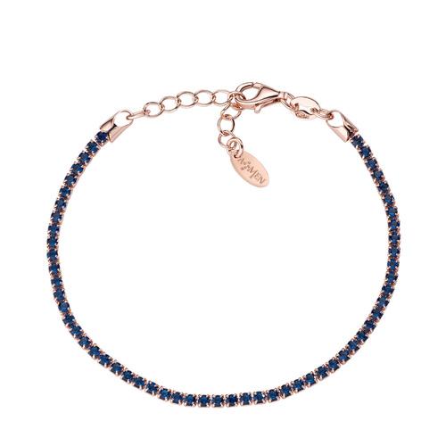 Bracciale Tennis Rosè Zirconi Blu - BTRBL16 - Simmi Gioiellerie -Bracciali