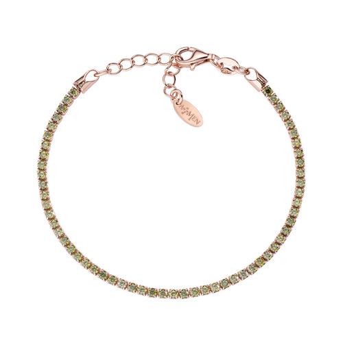 Bracciale Tennis Rosè Zirconi Verdi - BTRVE16 - Simmi Gioiellerie -Bracciali