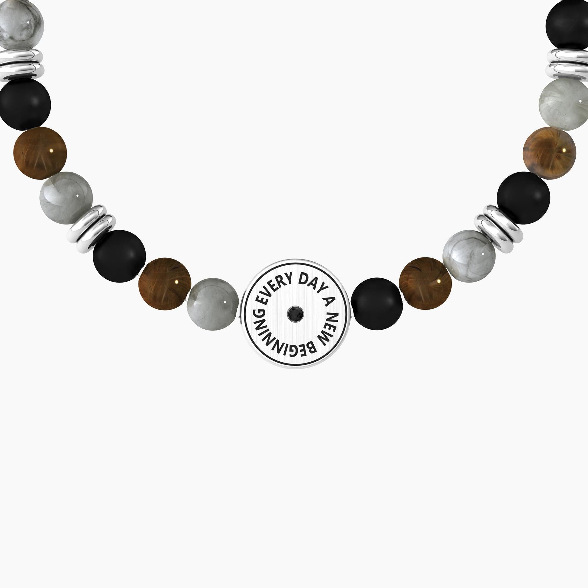 Bracciale uomo con pietre naturali multicolor, cristalli e sole - SOLE | NEW BEGINNING - 732257 - Simmi Gioiellerie -Bracciali