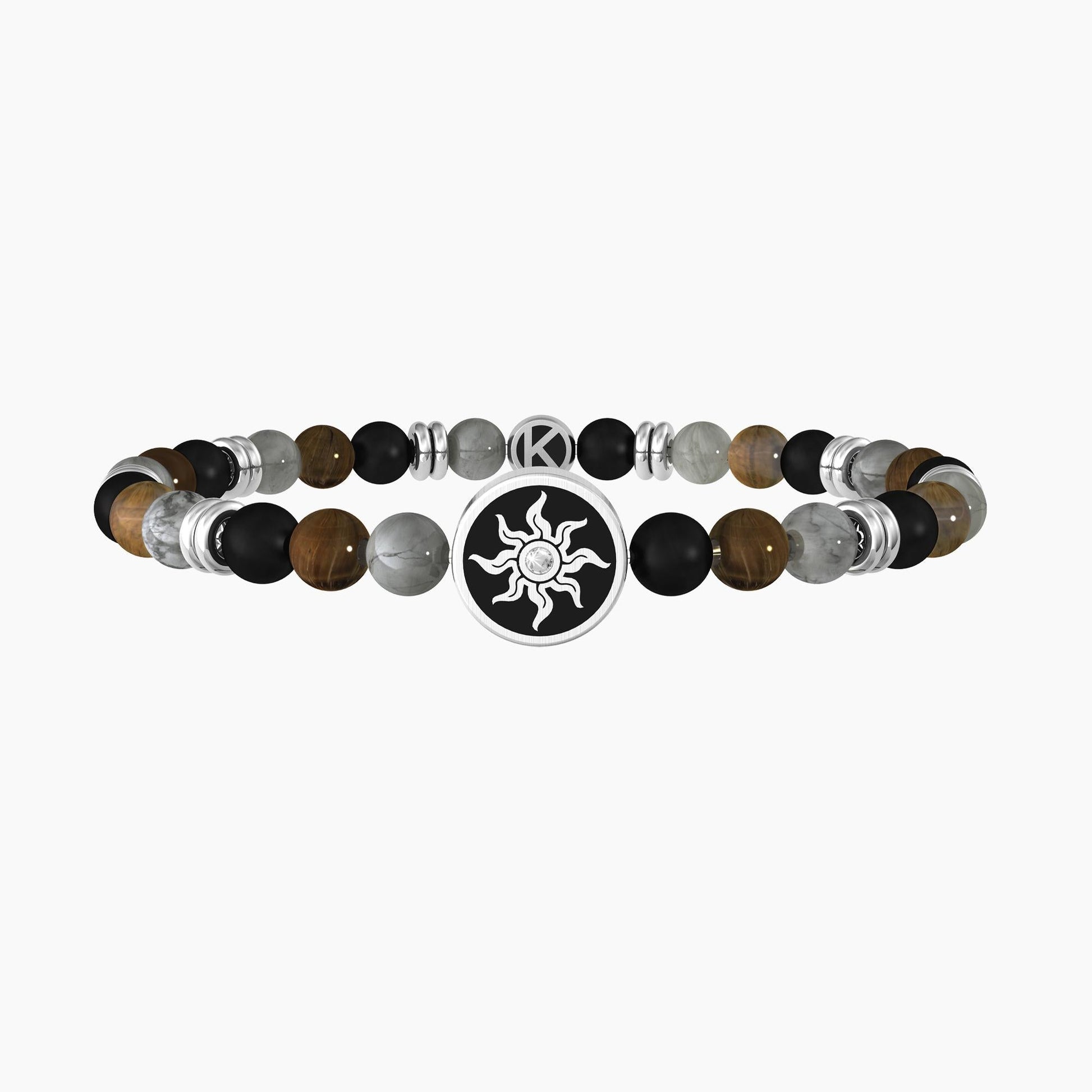 Bracciale uomo con pietre naturali multicolor, cristalli e sole - SOLE | NEW BEGINNING - 732257 - Simmi Gioiellerie -Bracciali