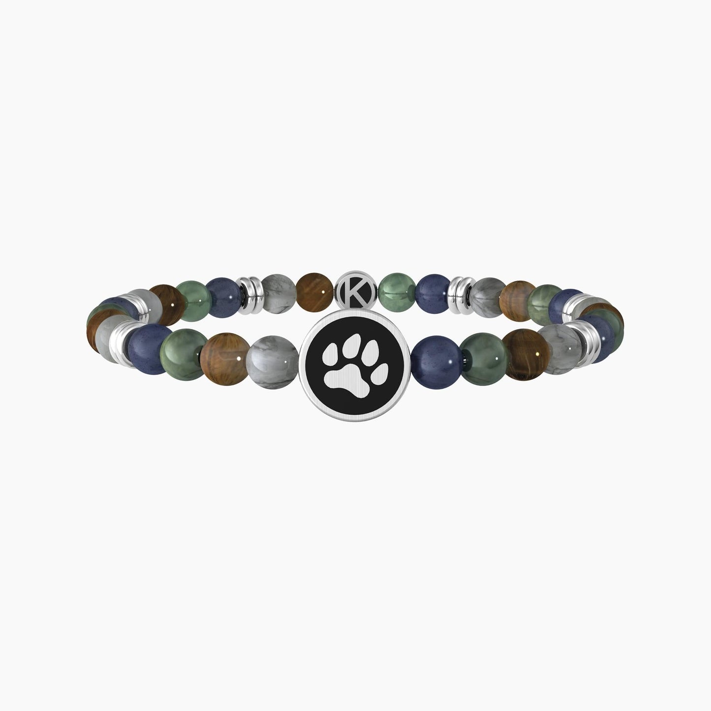 Bracciale uomo in pietre multicolor con simbolo zampa - PETS | BEST FRIENDS - 732089 - Simmi Gioiellerie -Bracciali