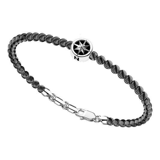 Bracciale Zancan in argento a sfere con rosa dei venti - EXB717 - Simmi Gioiellerie -Bracciali