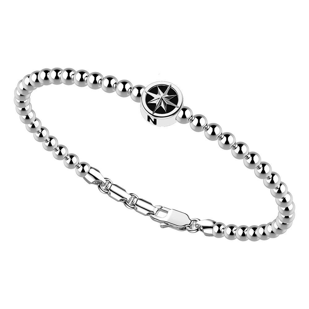 Bracciale Zancan in argento a sfere con rosa dei venti - EXB718 - Simmi Gioiellerie -Bracciali