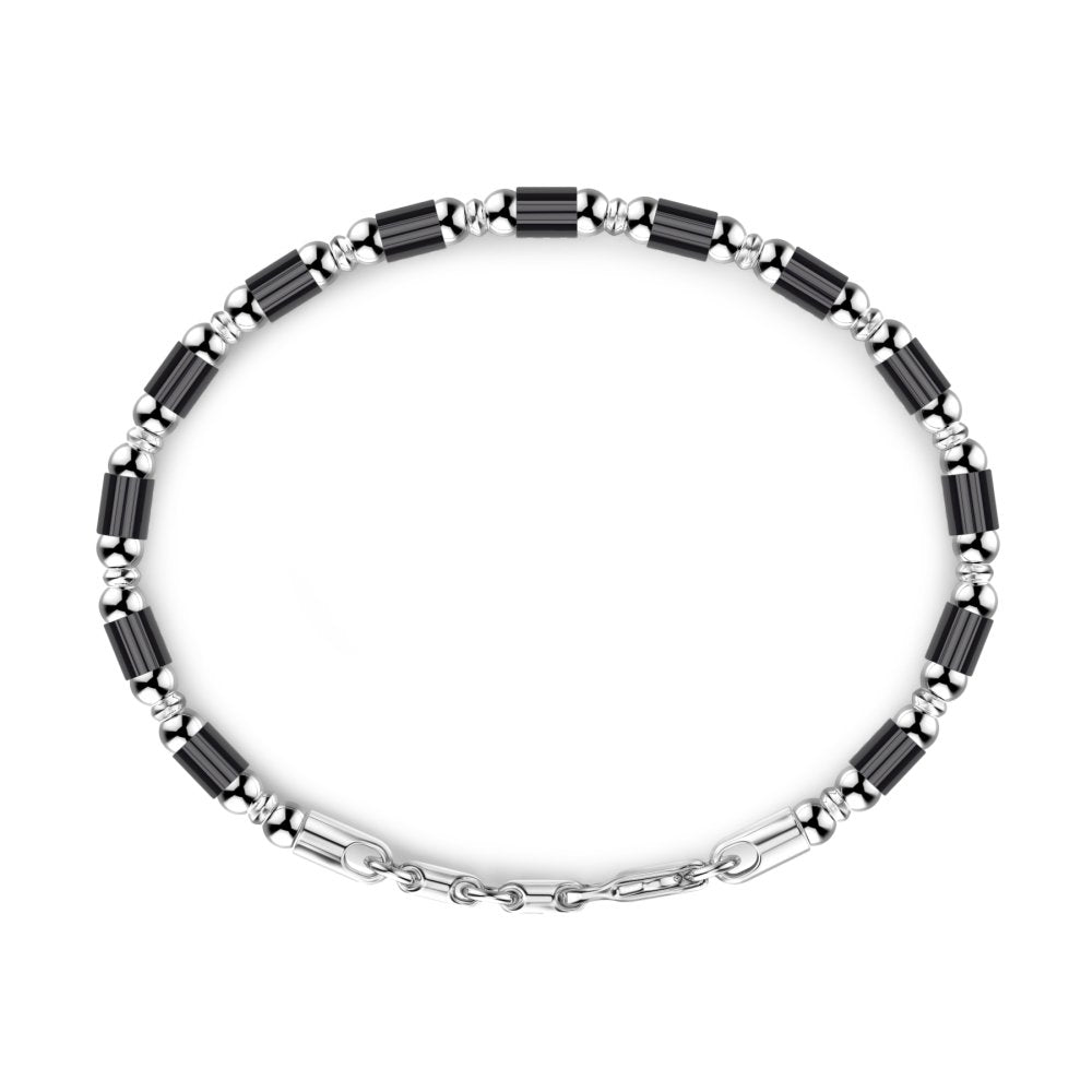 Bracciale Zancan morbido in argento a sfere ed elementi tubolari - ESB191 - Simmi Gioiellerie -Bracciali