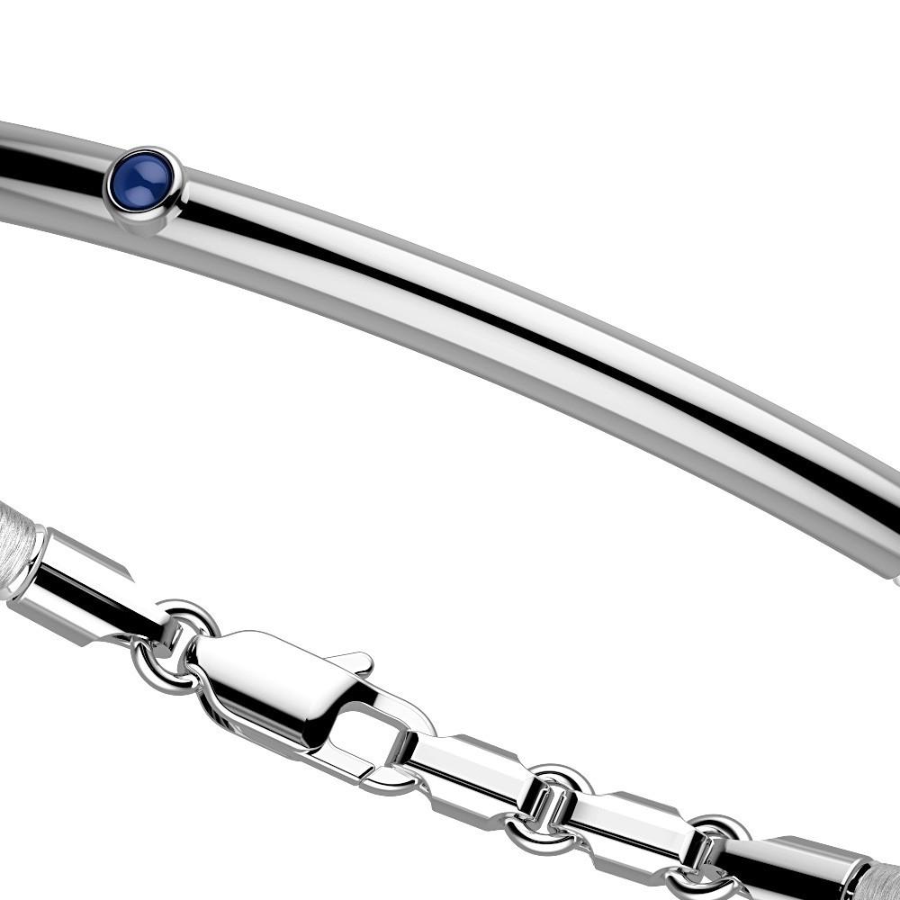 Bracciale Zancan semirigido in argento con zaffiro blu - EXB612 - Simmi Gioiellerie -Bracciali