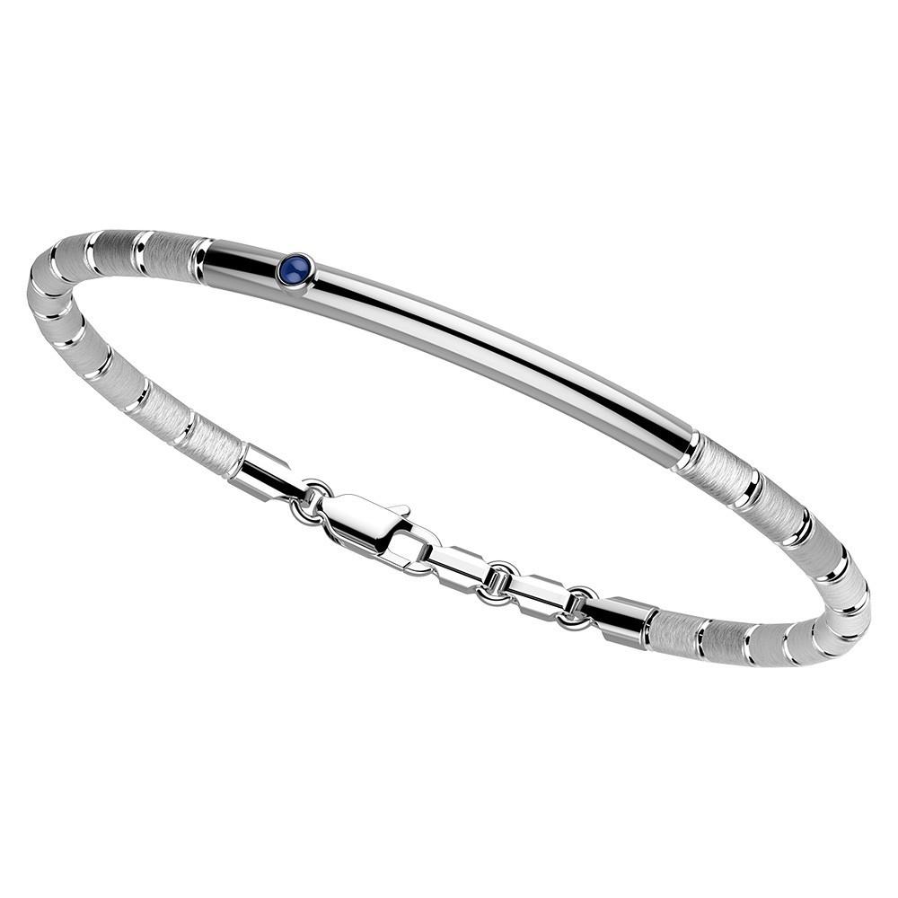 Bracciale Zancan semirigido in argento con zaffiro blu - EXB612 - Simmi Gioiellerie -Bracciali