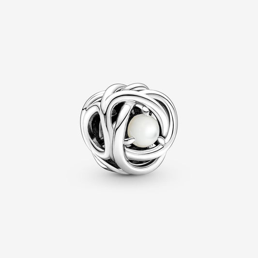 Charm Cerchio Eterno Bianco Madreperla Giugno - 790064C03 - Simmi Gioiellerie -Charm