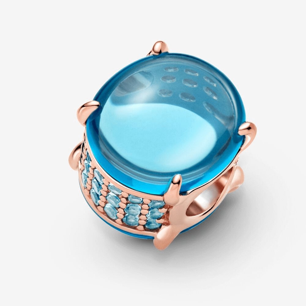 Charm con pietra cabochon ovale blu - 789309C01 - Simmi Gioiellerie -Charm