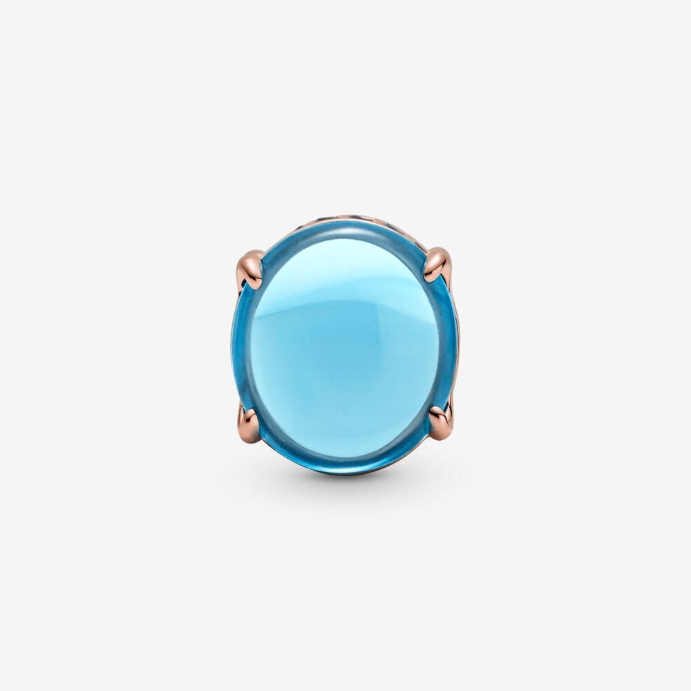 Charm con pietra cabochon ovale blu - 789309C01 - Simmi Gioiellerie -Charm