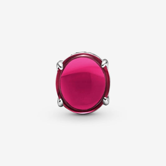 Charm con pietra cabochon ovale fucsia - 799309c01 - Simmi Gioiellerie -Charm