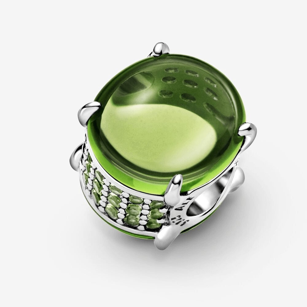 Charm con pietra cabochon ovale verde - 799309C02 - Simmi Gioiellerie -Charm