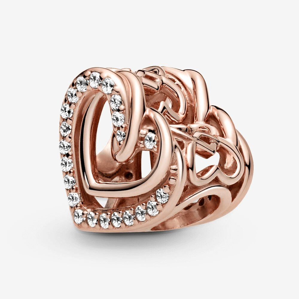 Charm Cuori intrecciati scintillante - 789270C01 - Simmi Gioiellerie -Charm