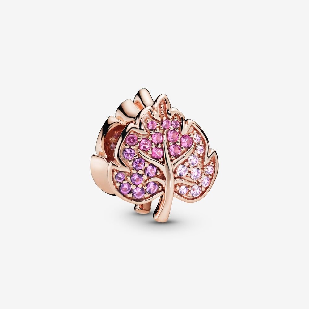 Charm Foglia Scintillante in Pavé - 788322NPMMX - Simmi Gioiellerie -Charm