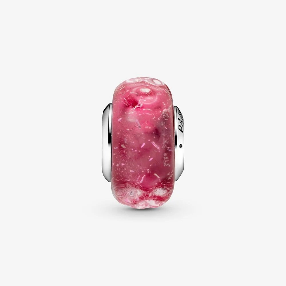 Charm in vetro di Murano rosa con onde - 798872C00 - Simmi Gioiellerie -Charm