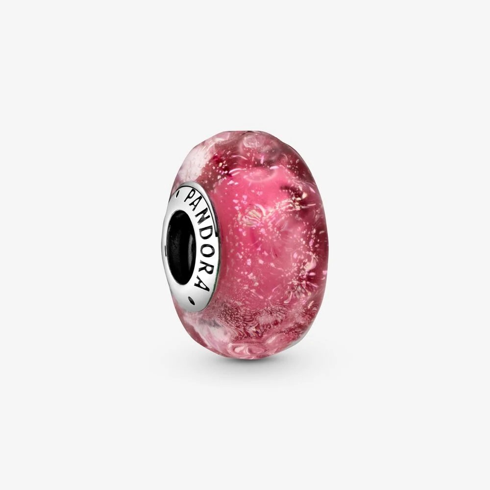 Charm in vetro di Murano rosa con onde - 798872C00 - Simmi Gioiellerie -Charm