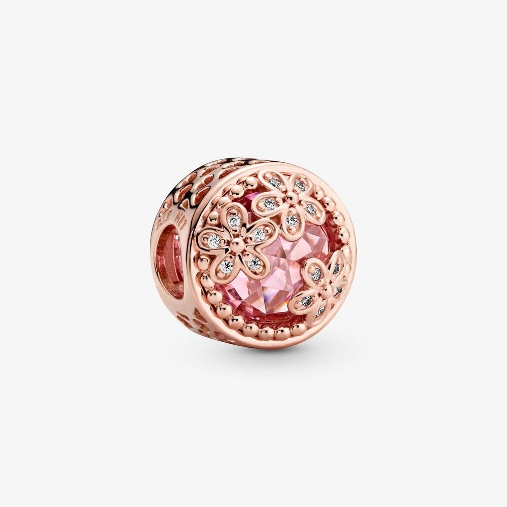 Charm Margherita rosa scintillante - 782055C01 - Simmi Gioiellerie -Charm