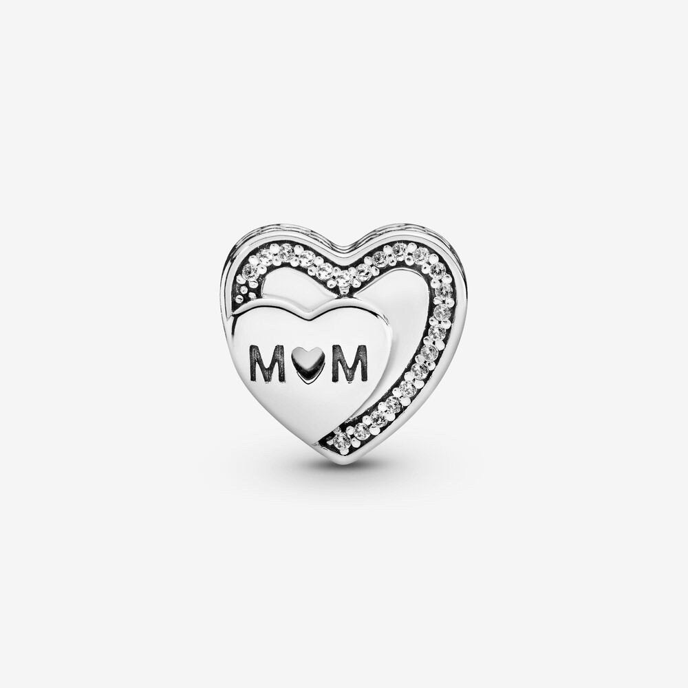Charm Pandora a cuore scintillante Mamma - 792070cz - Simmi gioiellerie -Charm