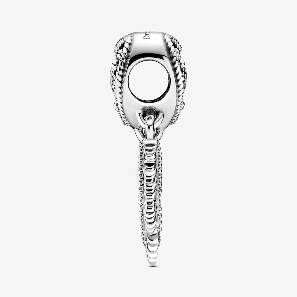 Charm Pandora Acchiappasogni con tre piume e cuore openwork - 799107C00 - Simmi gioiellerie -Charm
