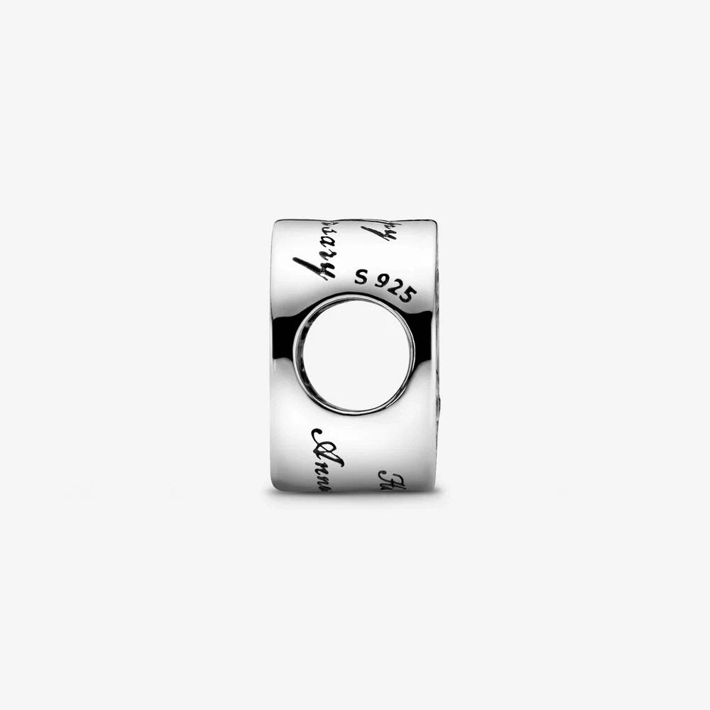 Charm Pandora Buon Anniversario Pavé e cuore - 791977CZ - Simmi gioiellerie -Charm