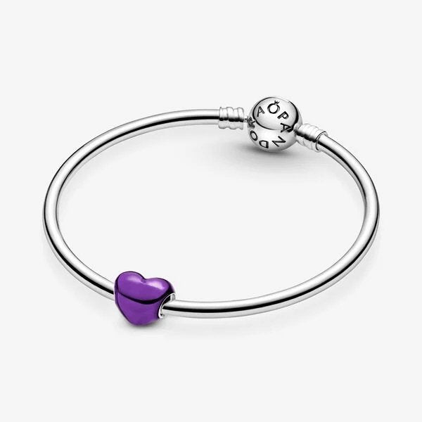 Charm Pandora Cuore viola metallico - 799291C01 - Simmi gioiellerie -Charm